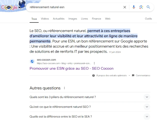 SEO Cocoon propulse les sites web en position 1 ou 0 de Google