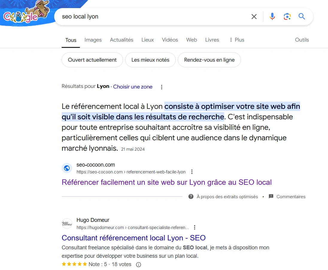 SEO Cocoon propulse les sites web en position 1 ou 0 de Google